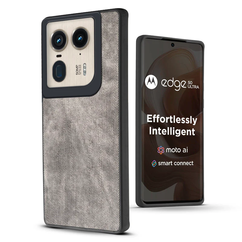 Denim Jeans Cloth Back Cover Case for Motorola Moto Edge 50 Ultra 5G - Image 6