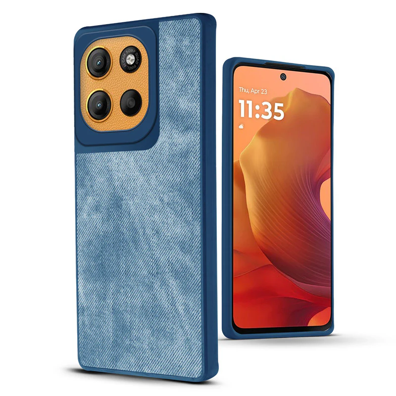 Denim Jeans Cloth Back Cover Case for Motorola Moto G15 - Image 18