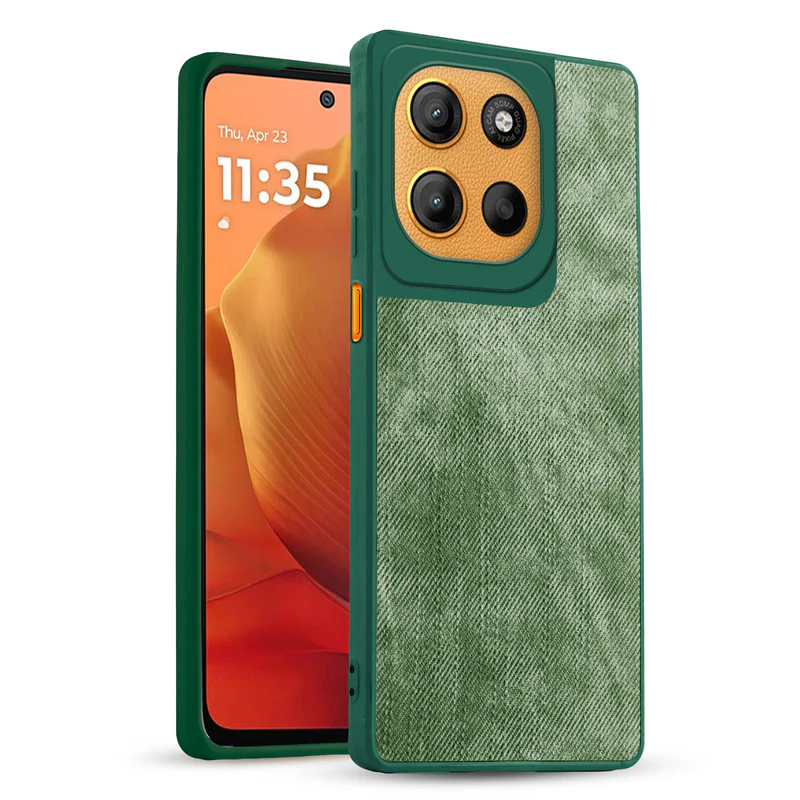 Denim Jeans Cloth Back Cover Case for Motorola Moto G15 - Image 19