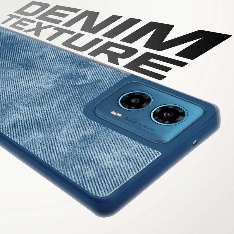 Denim Jeans Cloth Back Cover Case for Motorola Moto G34 5G - Image 15