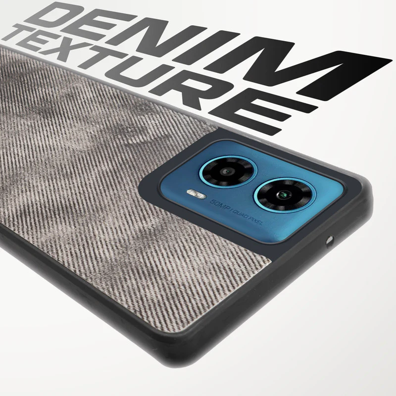 Denim Jeans Cloth Back Cover Case for Motorola Moto G34 5G - Image 3