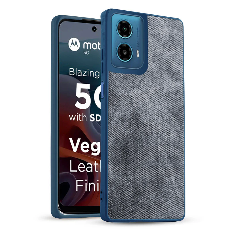 Denim Jeans Cloth Back Cover Case for Motorola Moto G34 5G - Image 7
