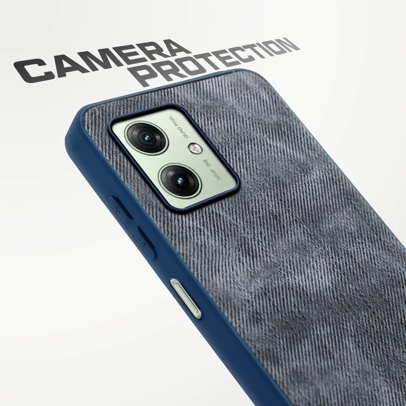 Denim Jeans Cloth Back Cover Case for Motorola Moto G54 5G - Image 10