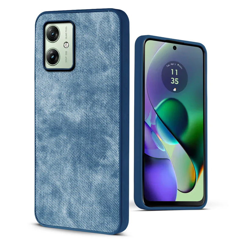 Denim Jeans Cloth Back Cover Case for Motorola Moto G54 5G - Image 18