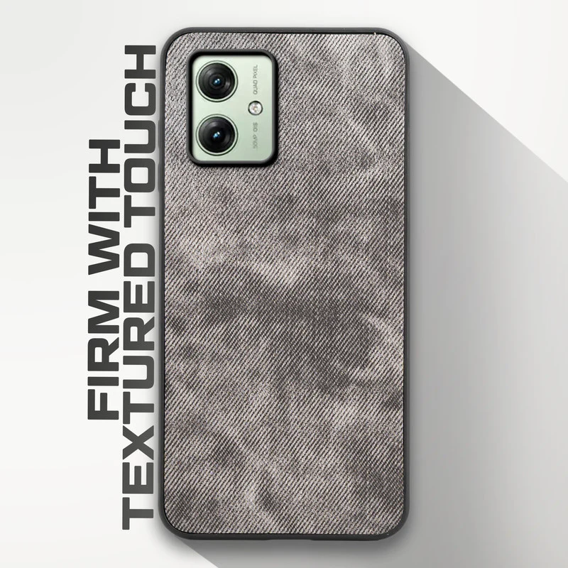 Denim Jeans Cloth Back Cover Case for Motorola Moto G54 5G - Image 5
