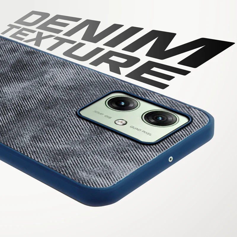 Denim Jeans Cloth Back Cover Case for Motorola Moto G54 5G - Image 9