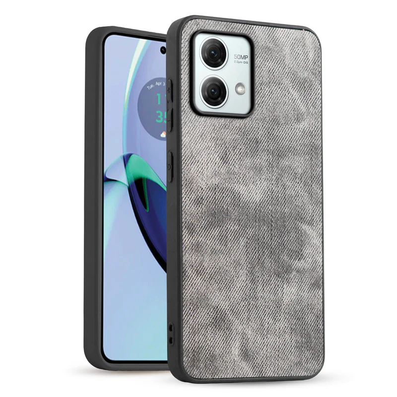 Denim Jeans Cloth Back Cover Case for Motorola Moto G84 5G