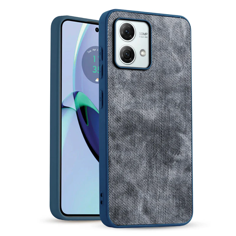 Denim Jeans Cloth Back Cover Case for Motorola Moto G84 5G - Image 7