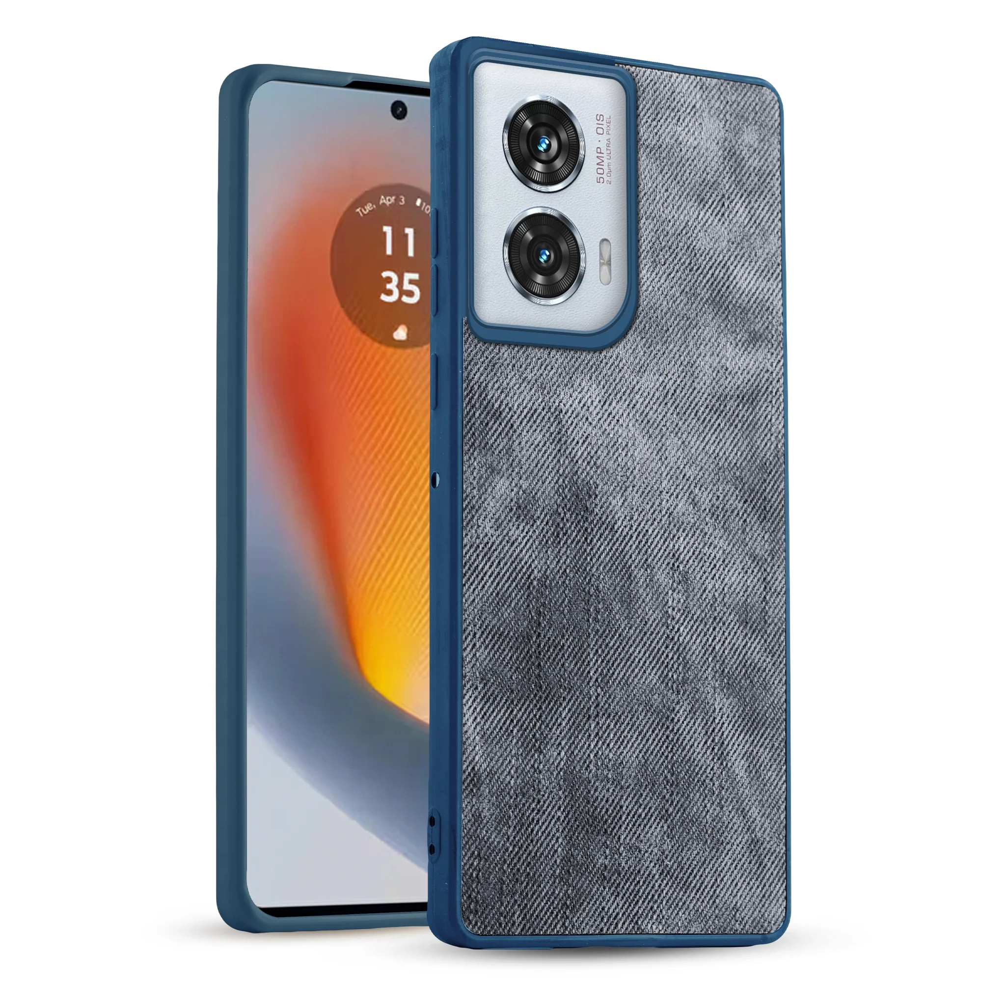 Denim Jeans Cloth Back Cover Case for Motorola Moto G96 5G - Image 13