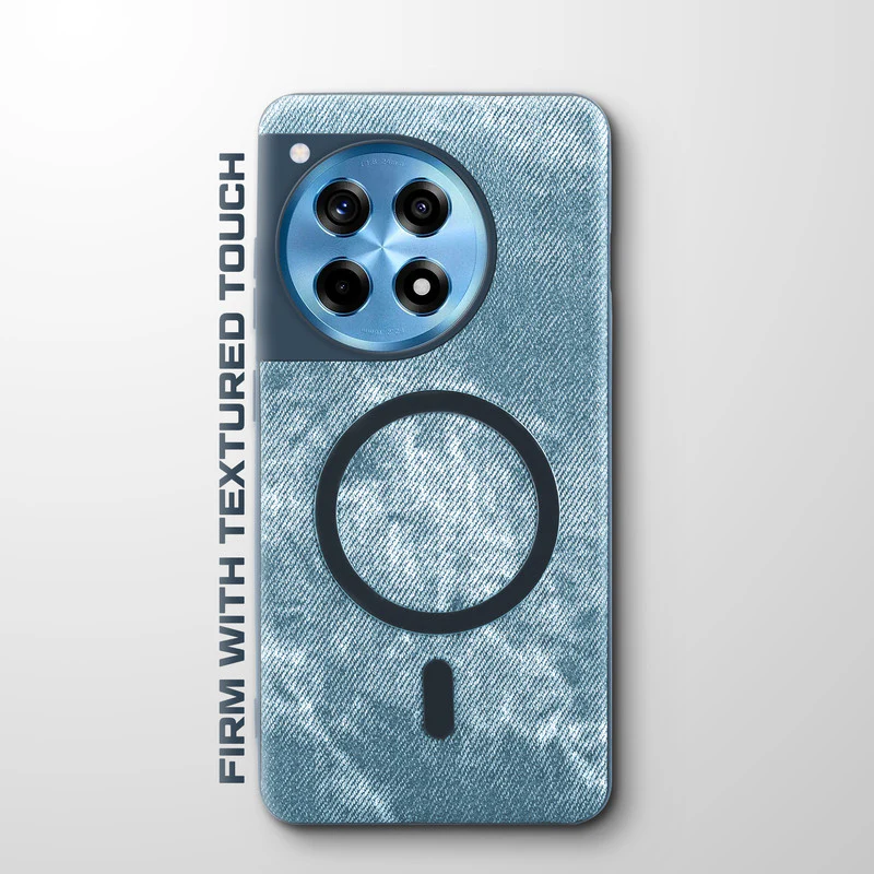 Classic Denim Finish Back Case For OnePlus 12R 5G With Wireless Charging Support Support - Image 16