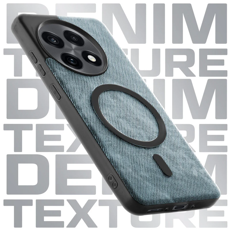 Classic Denim Finish Back Case For OnePlus 13R 5G With Wireless Charging Support Support - Image 5