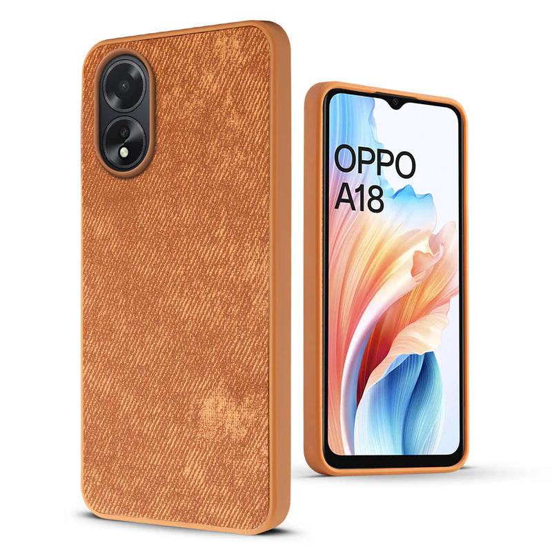 Denim Jeans Cloth Back Cover Case for Oppo A18 - Image 36