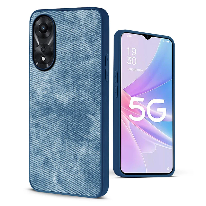 Denim Jeans Cloth Back Cover Case for Oppo A78 5G - Image 18