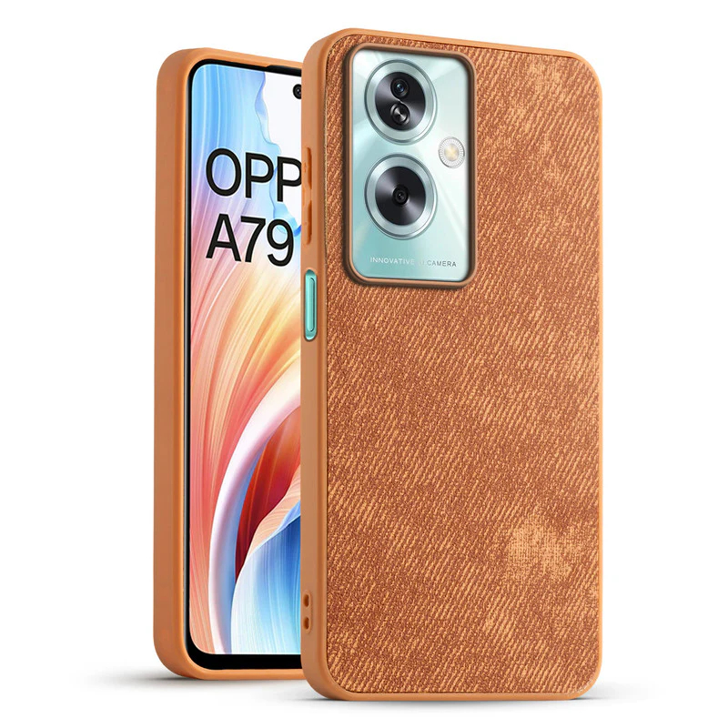 Denim Jeans Cloth Back Cover Case for Oppo A79 5G - Image 31