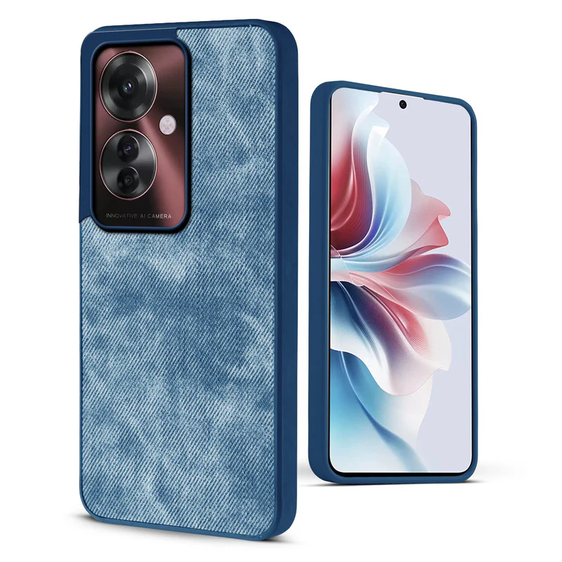Denim Jeans Cloth Back Cover Case for Oppo F25 Pro 5G - Image 18