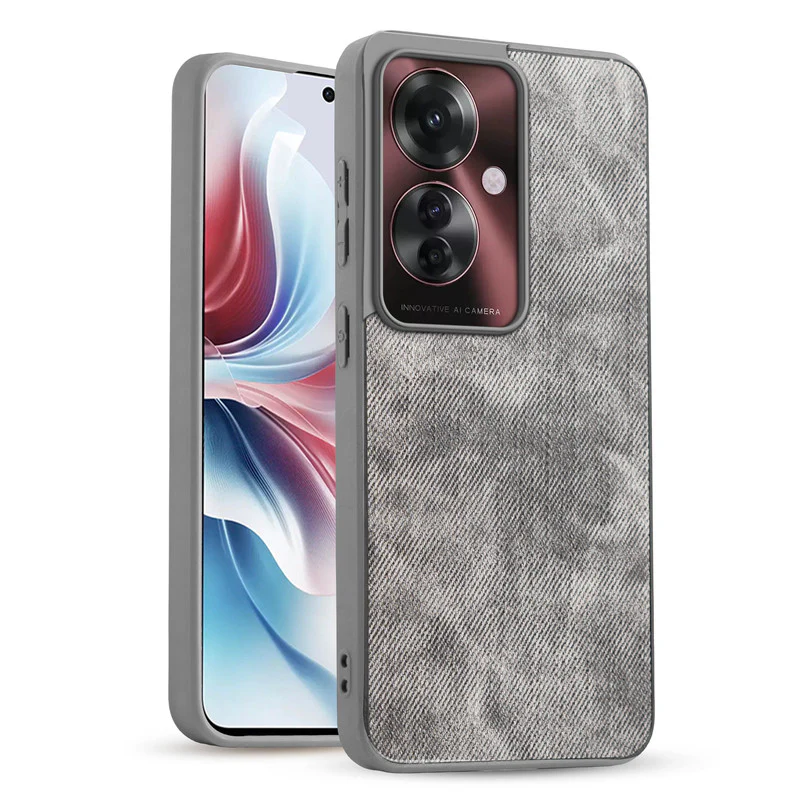 Denim Jeans Cloth Back Cover Case for Oppo F25 Pro 5G - Image 37