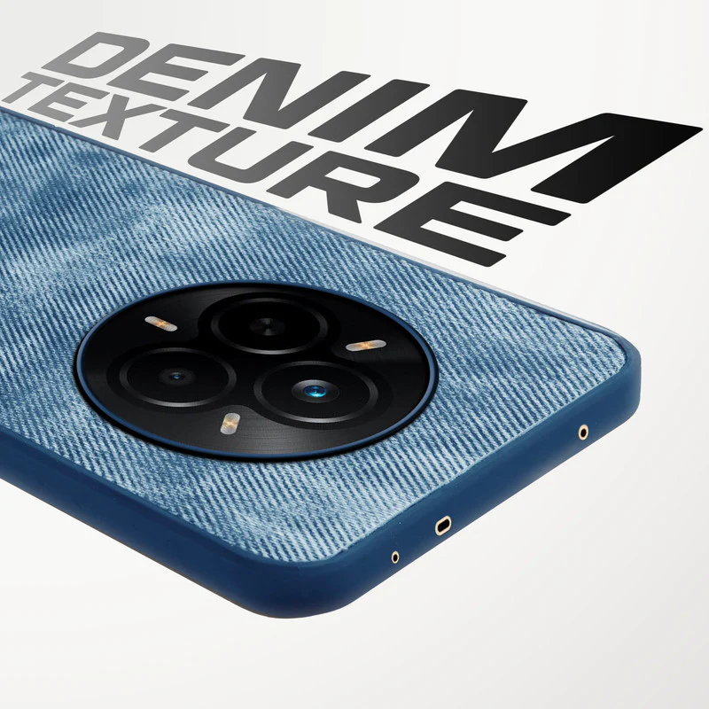Denim Jeans Cloth Back Cover Case for Realme 14 Pro 5G - Image 15