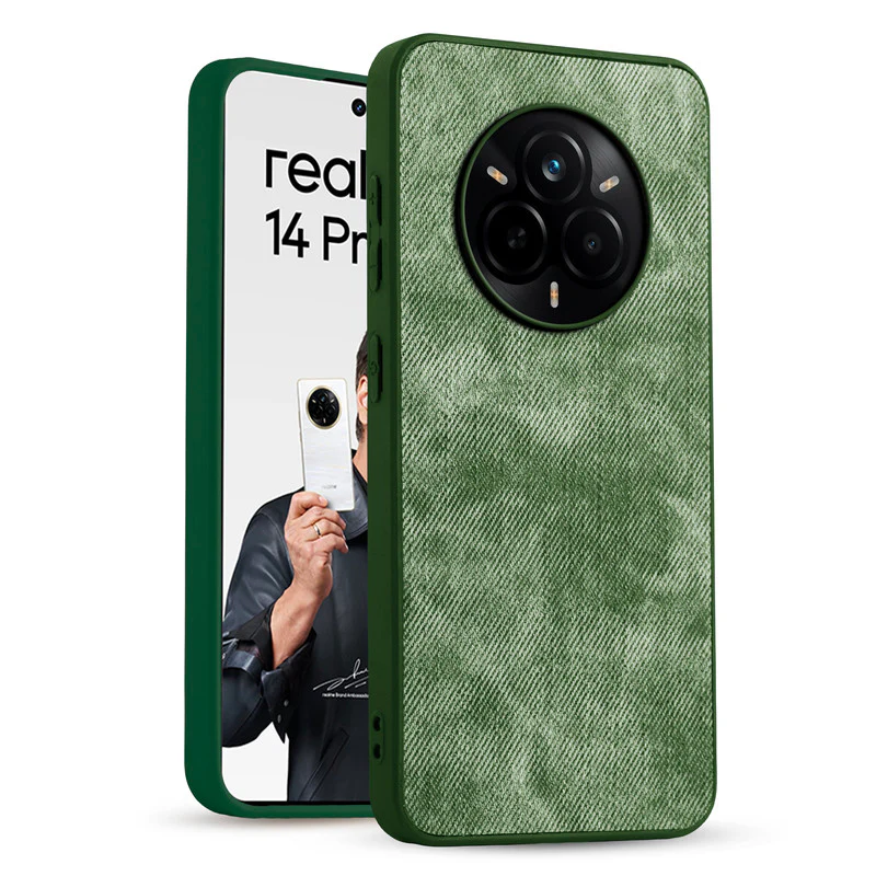 Denim Jeans Cloth Back Cover Case for Realme 14 Pro 5G - Image 19