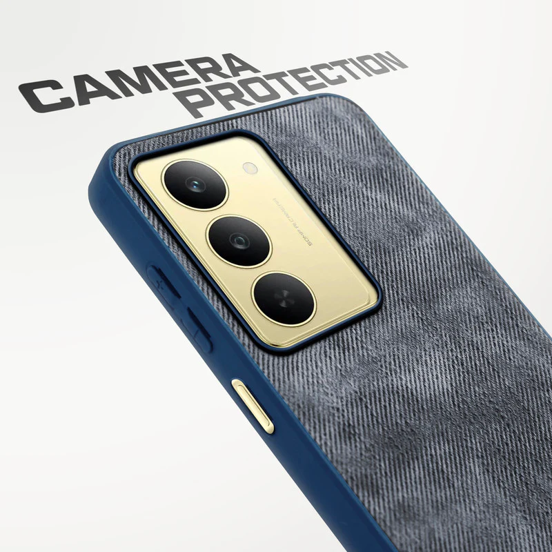 Denim Jeans Cloth Back Cover Case for Realme 14x 5G - Image 10