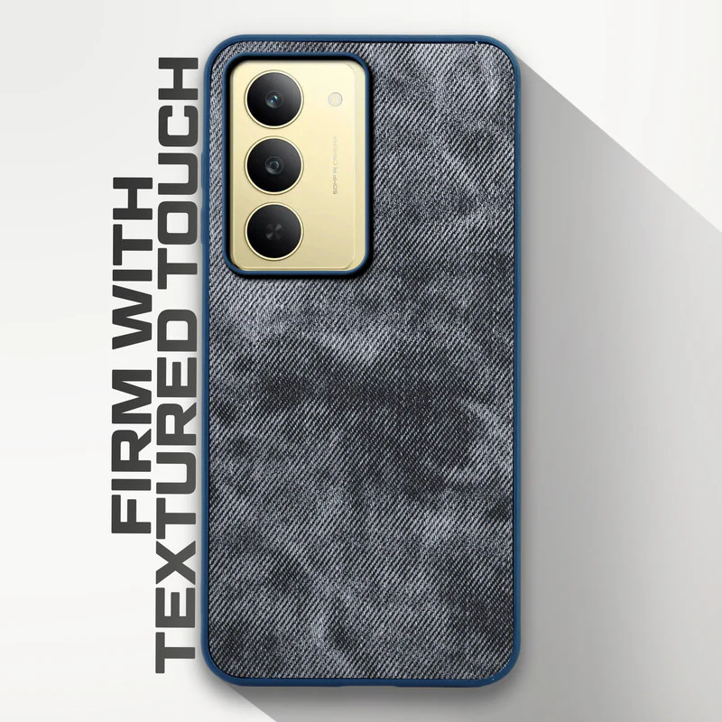 Denim Jeans Cloth Back Cover Case for Realme 14x 5G - Image 11