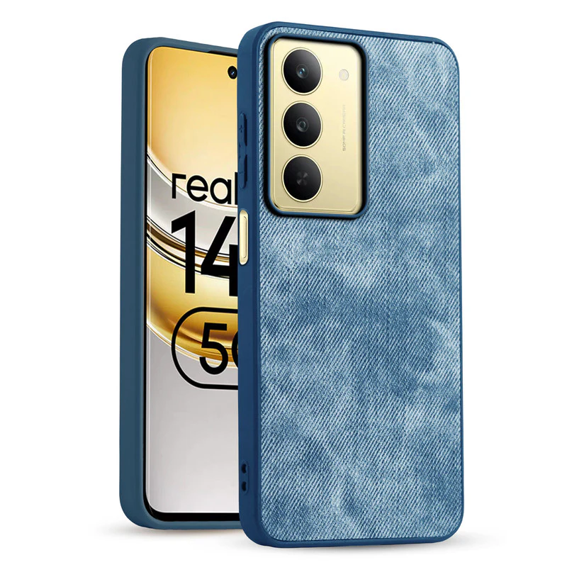 Denim Jeans Cloth Back Cover Case for Realme 14x 5G - Image 13