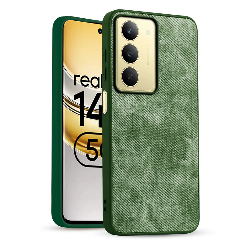 Denim Jeans Cloth Back Cover Case for Realme 14x 5G - Image 19