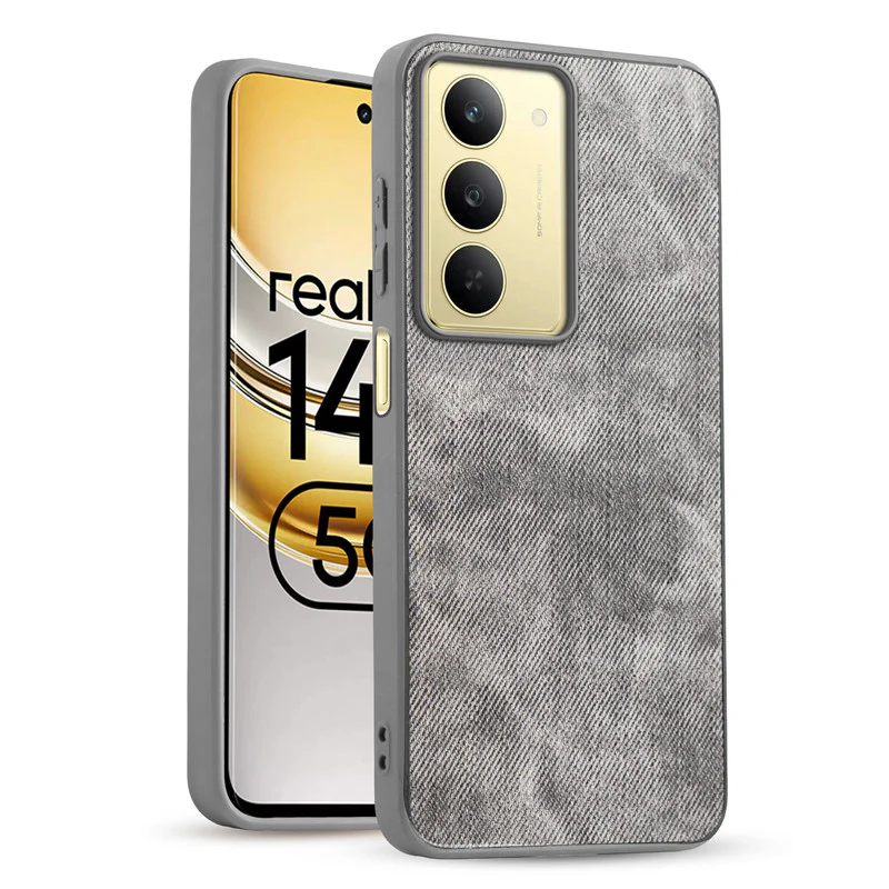 Denim Jeans Cloth Back Cover Case for Realme 14x 5G - Image 37