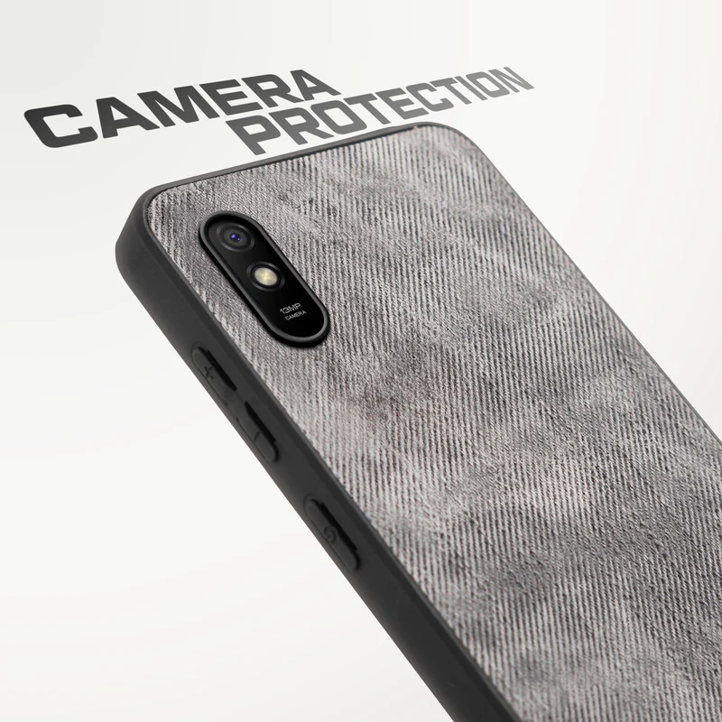 Denim Jeans Cloth Back Cover Case for Redmi 9A - Image 4