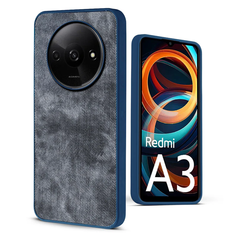 Denim Jeans Cloth Back Cover Case for Redmi A3 2024 - Image 12