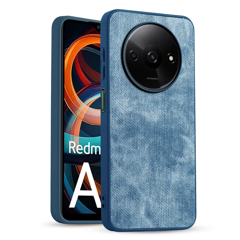 Denim Jeans Cloth Back Cover Case for Redmi A3 2024 - Image 13