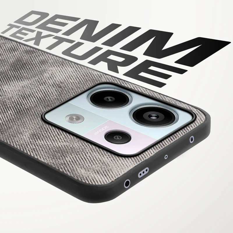 Denim Jeans Cloth Back Cover Case for Redmi Note 13 Pro 5G - Image 3