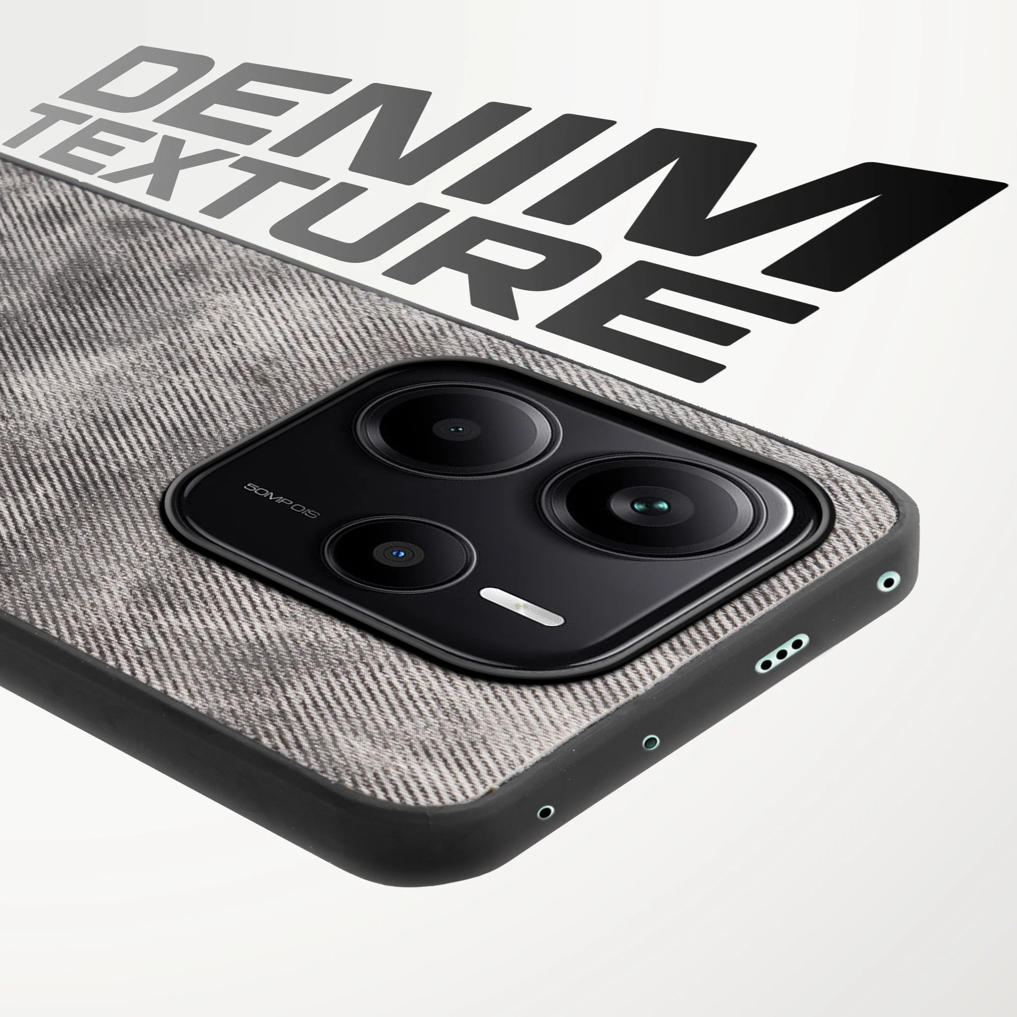 Denim Jeans Cloth Back Cover Case for Redmi Note 14 SE 5G with Raised Camera Edges & Micro-Fiber Lining - Image 3