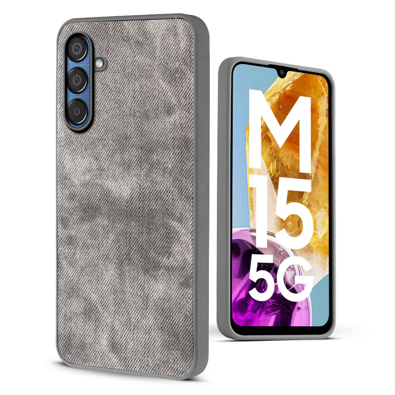 Denim Jeans Cloth Back Cover Case for Samsung M15 5G - Image 42