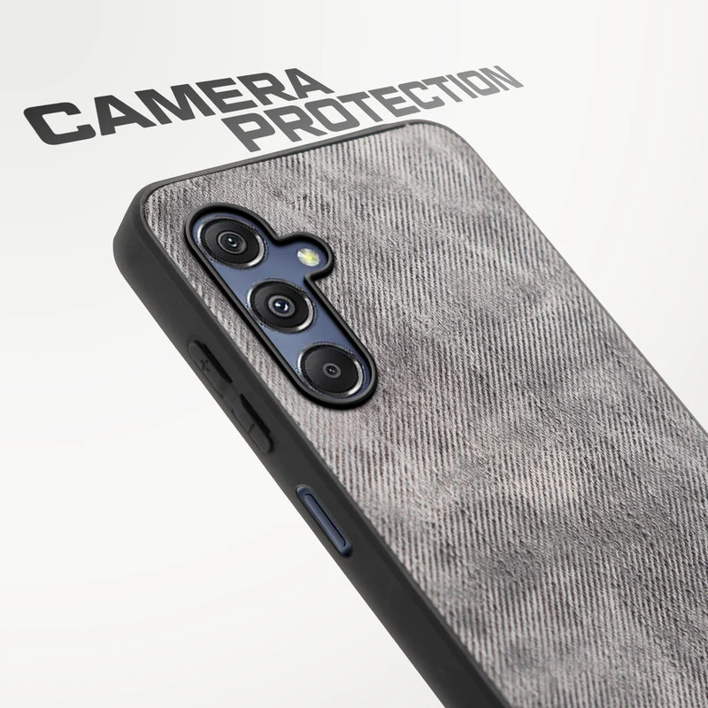 Denim Jeans Cloth Back Cover Case for Samsung M34 5G - Image 4