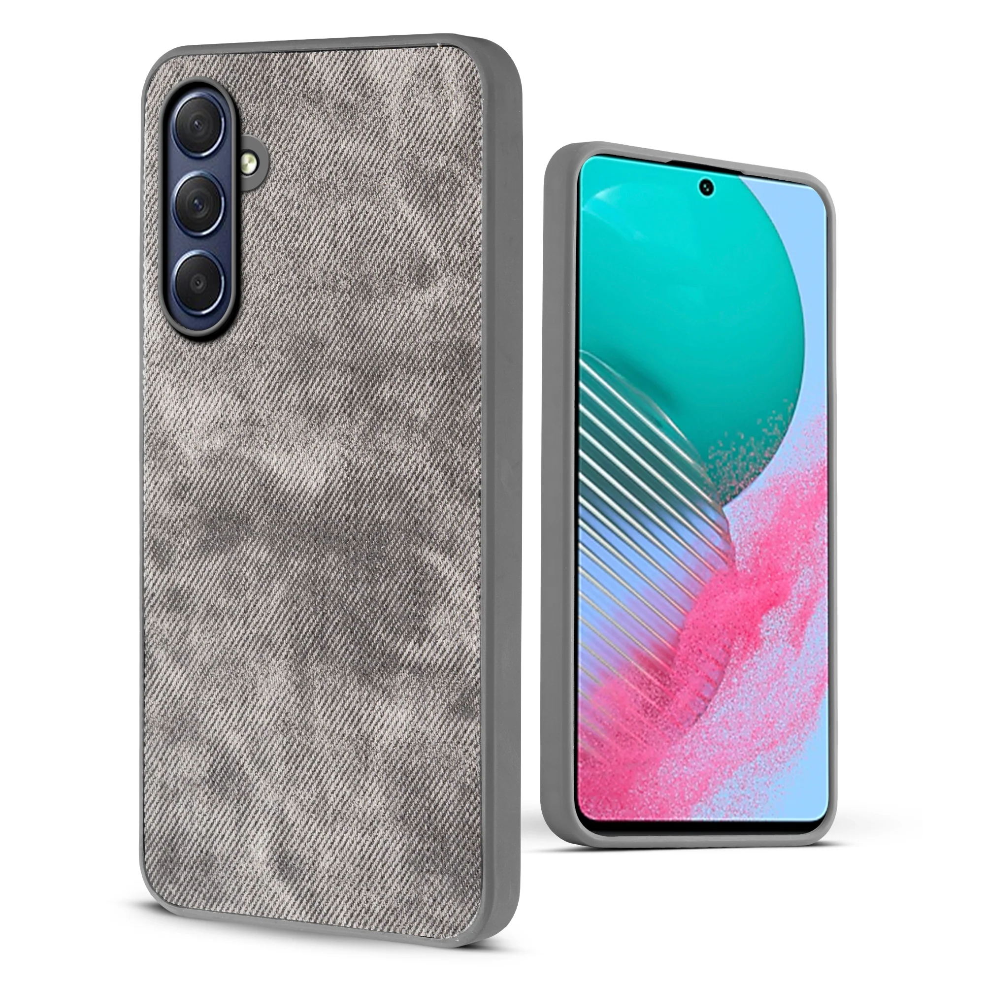 Denim Jeans Cloth Back Cover Case for Samsung M54 5G - Image 42