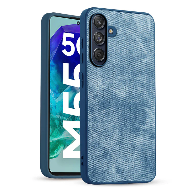 Denim Jeans Cloth Back Cover Case for Samsung M55 5G - Image 13