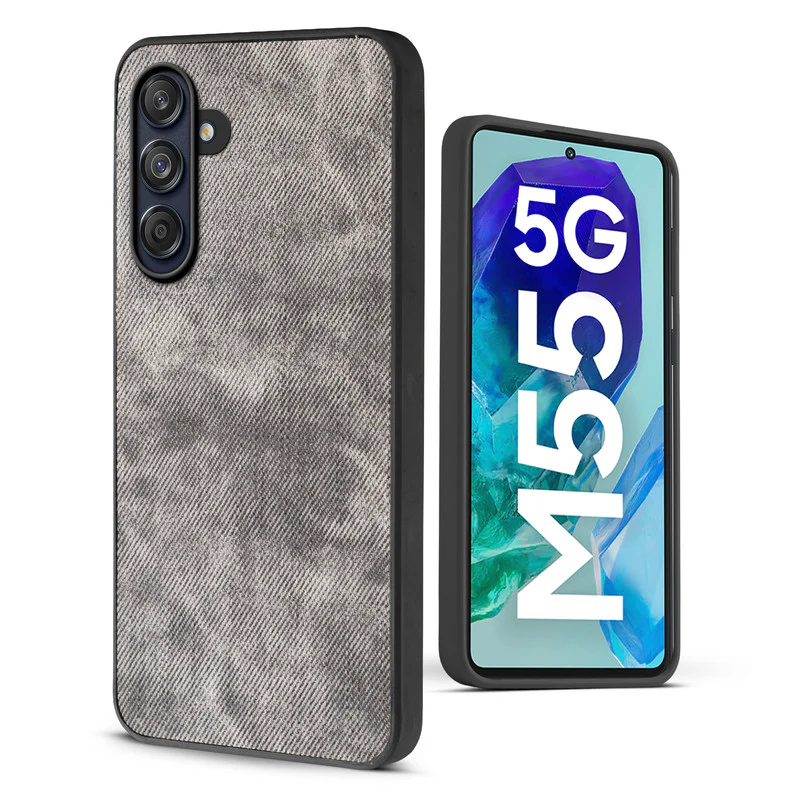 Denim Jeans Cloth Back Cover Case for Samsung M55 5G - Image 6