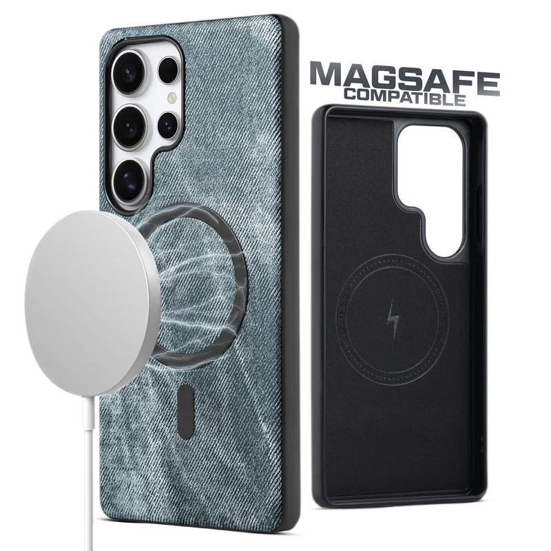 Classic Denim Finish Back Case For Samsung S23 Ultra 5G With Wireless Charging Support Support - Image 3