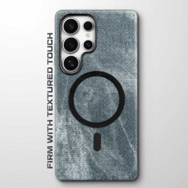 Classic Denim Finish Back Case For Samsung S23 Ultra 5G With Wireless Charging Support Support - Image 4