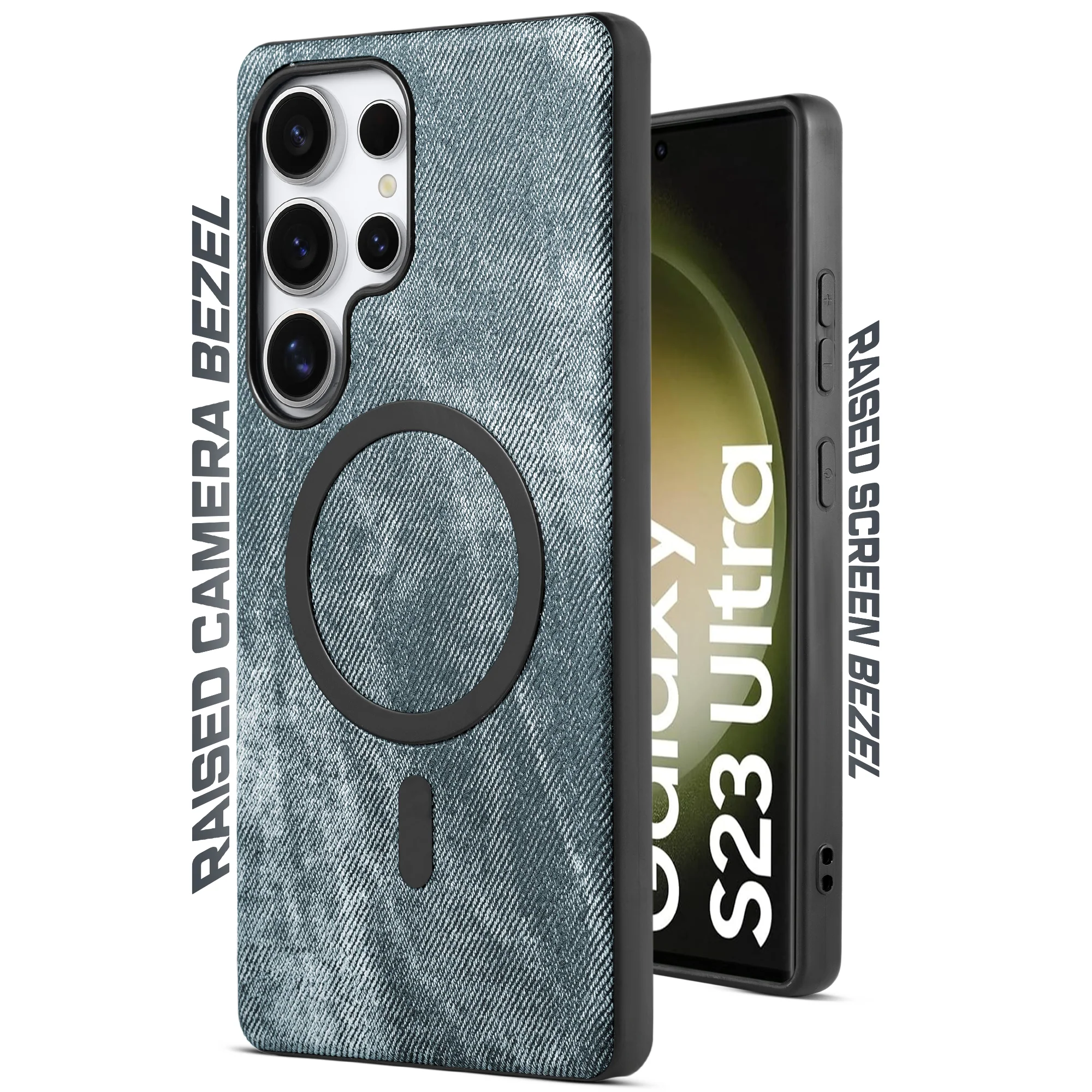 Classic Denim Finish Back Case For Samsung S23 Ultra 5G With Wireless Charging Support Support - Image 6
