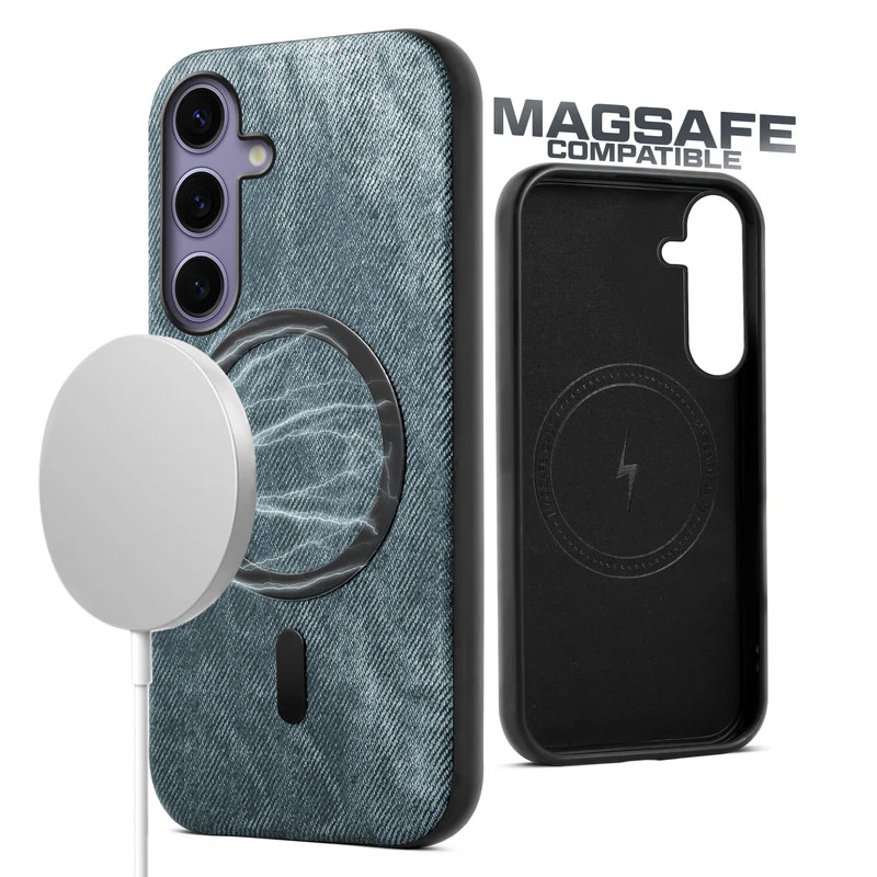 Classic Denim Finish Back Case For Samsung S24 5G With Wireless Charging Support Support - Image 3