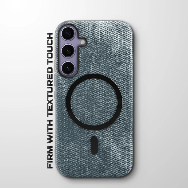 Classic Denim Finish Back Case For Samsung S24 5G With Wireless Charging Support Support - Image 4