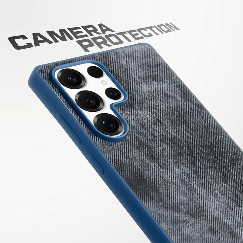 Denim Jeans Cloth Back Cover Case for Samsung S24 Ultra 5G - Image 4