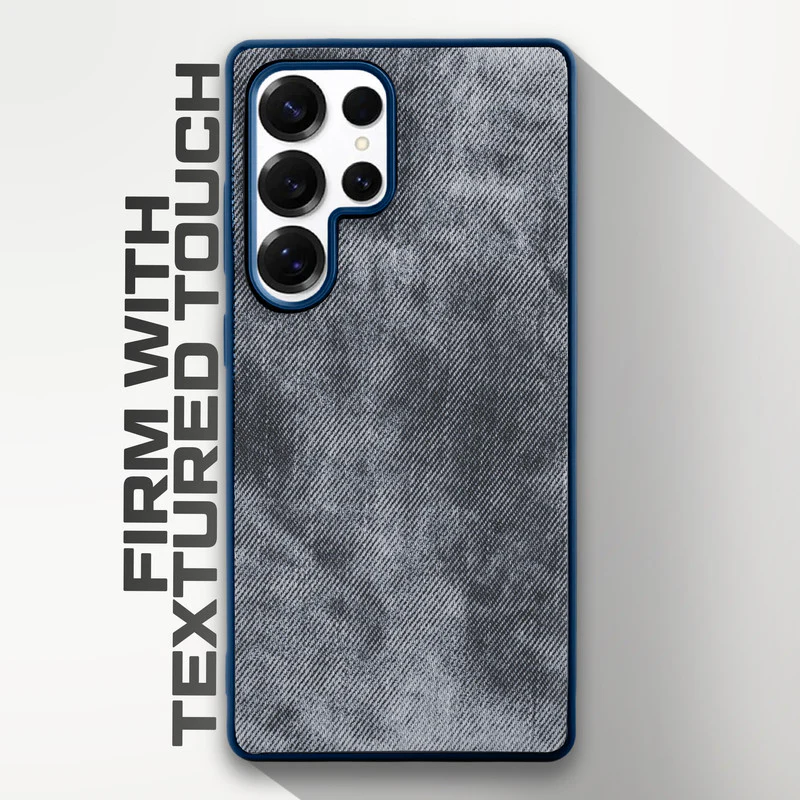 Denim Jeans Cloth Back Cover Case for Samsung S24 Ultra 5G - Image 5