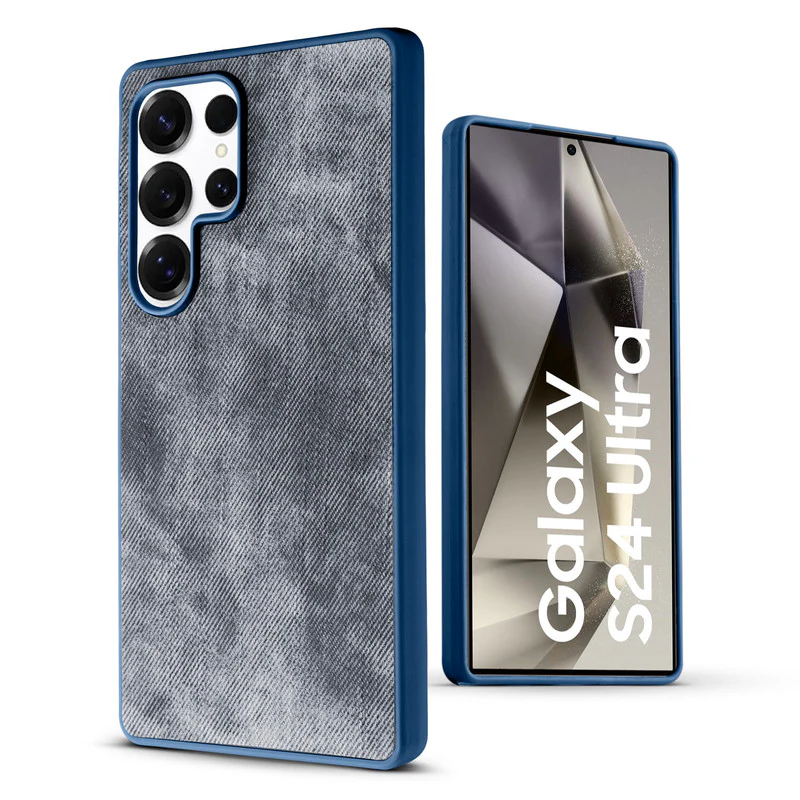 Denim Jeans Cloth Back Cover Case for Samsung S24 Ultra 5G - Image 6