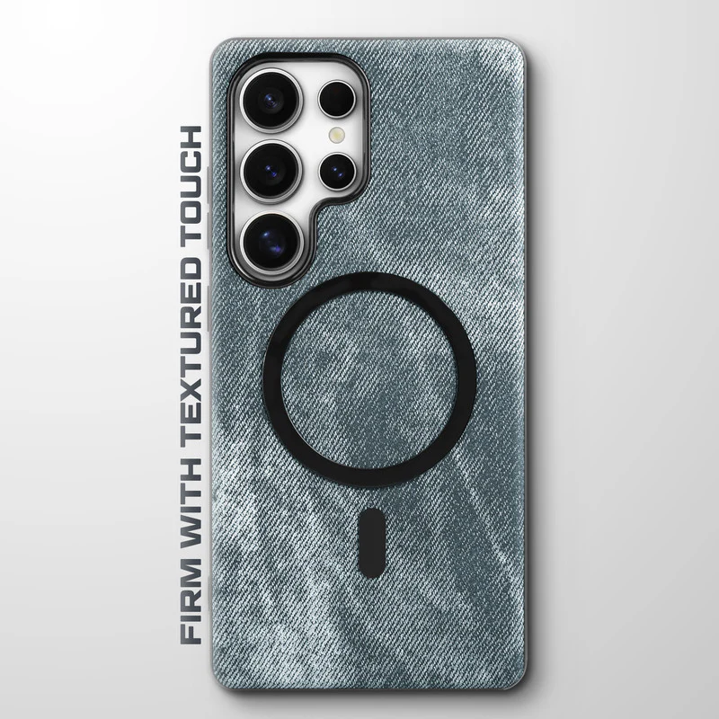Classic Denim Finish Back Case For Samsung S25 Ultra 5G With Wireless Charging Support Support - Image 4