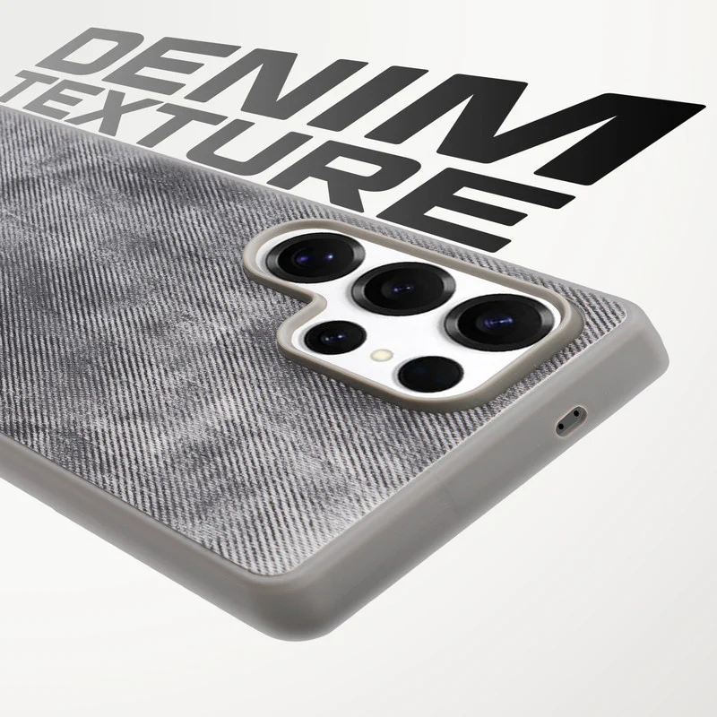 Denim Jeans Cloth Back Cover Case for Samsung S25 Ultra 5G - Image 3