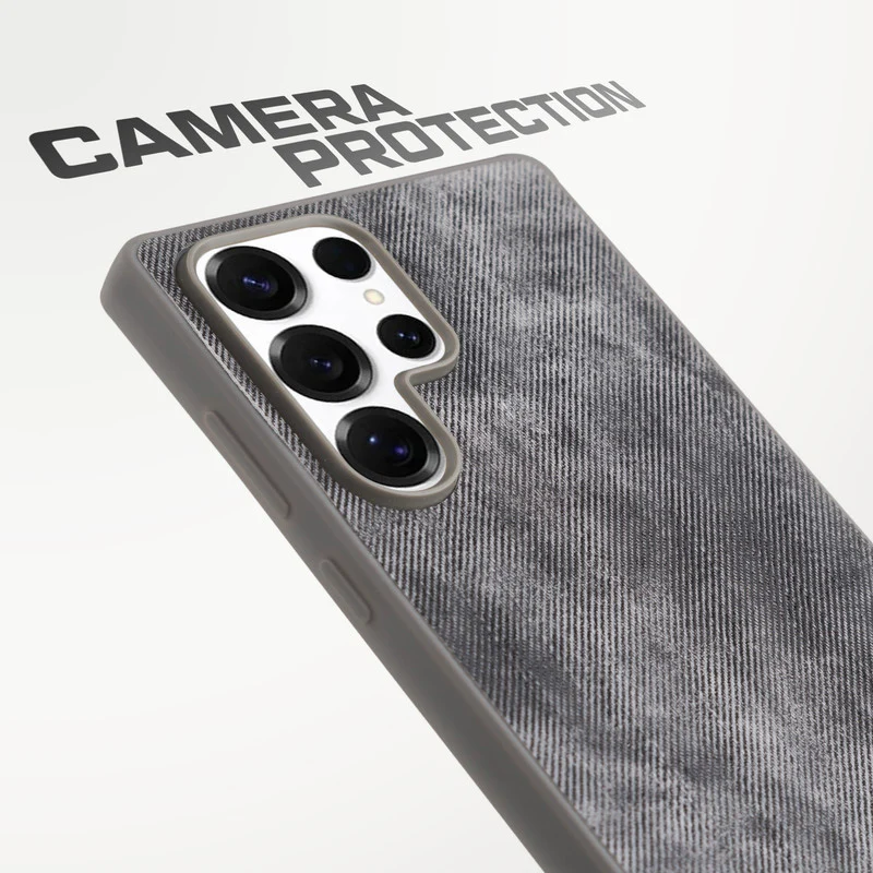 Denim Jeans Cloth Back Cover Case for Samsung S25 Ultra 5G - Image 4