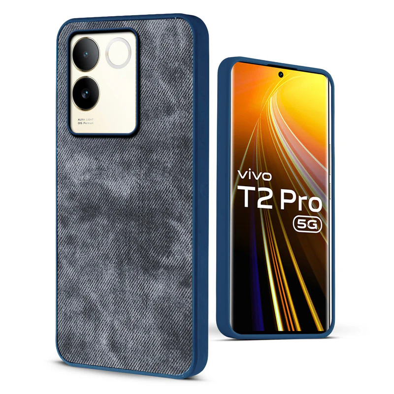 Denim Jeans Cloth Back Cover Case for Vivo T2 Pro 5G - Image 12