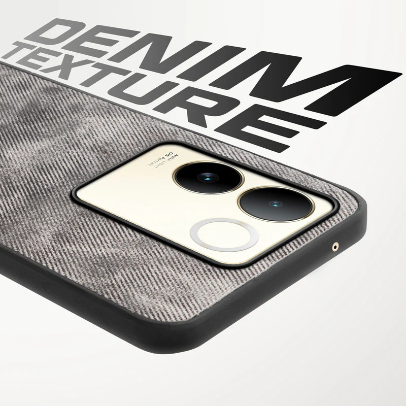 Denim Jeans Cloth Back Cover Case for Vivo T2 Pro 5G - Image 3